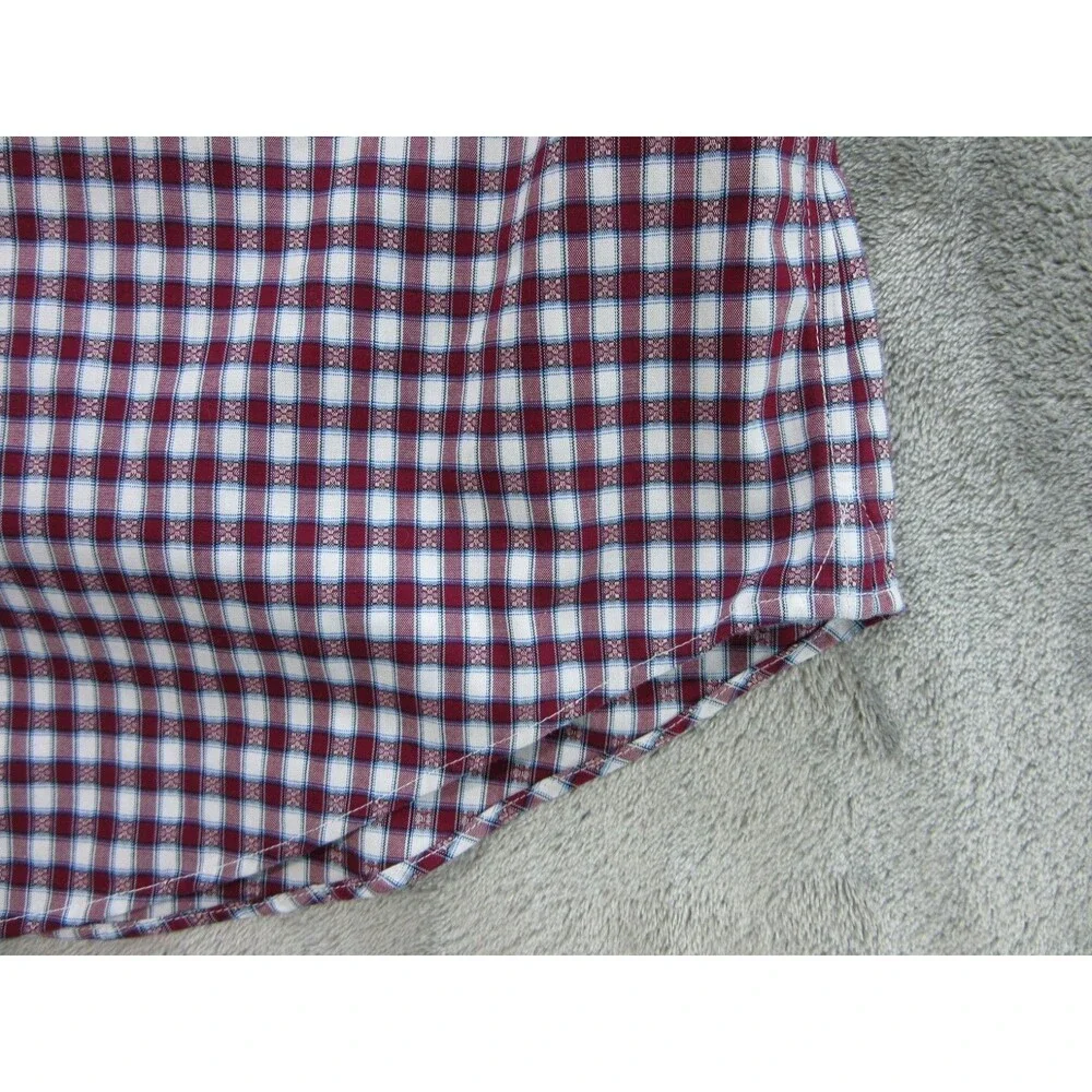 Banana Republic Shirt Men's Large Classic Fit Geometric Red Preppy Non-Iron